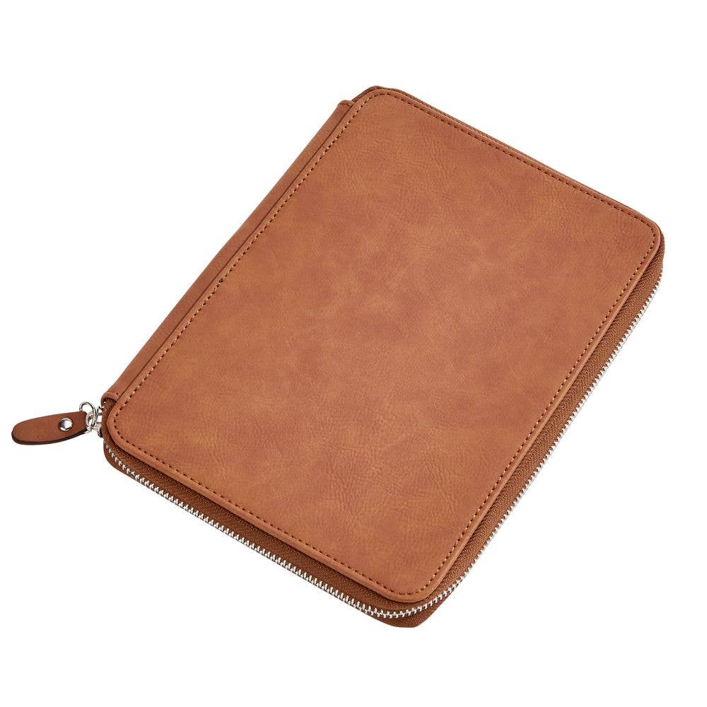 Leatherette Zippered Case Caramel 9" X 6.5"