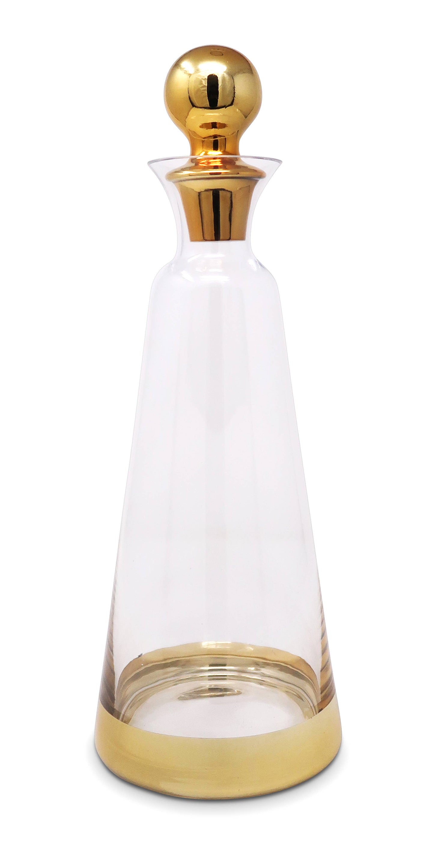 Glass Decanter With Gold Lid
