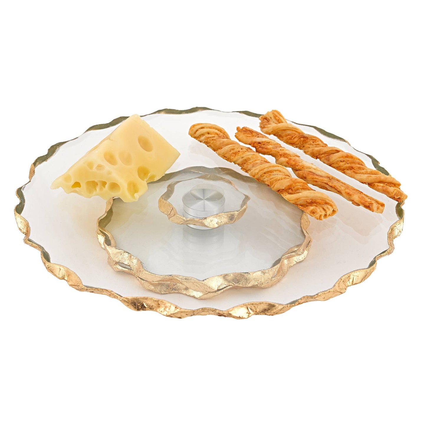 Gold Leaf Chiseled Edge 13" Turning Platter