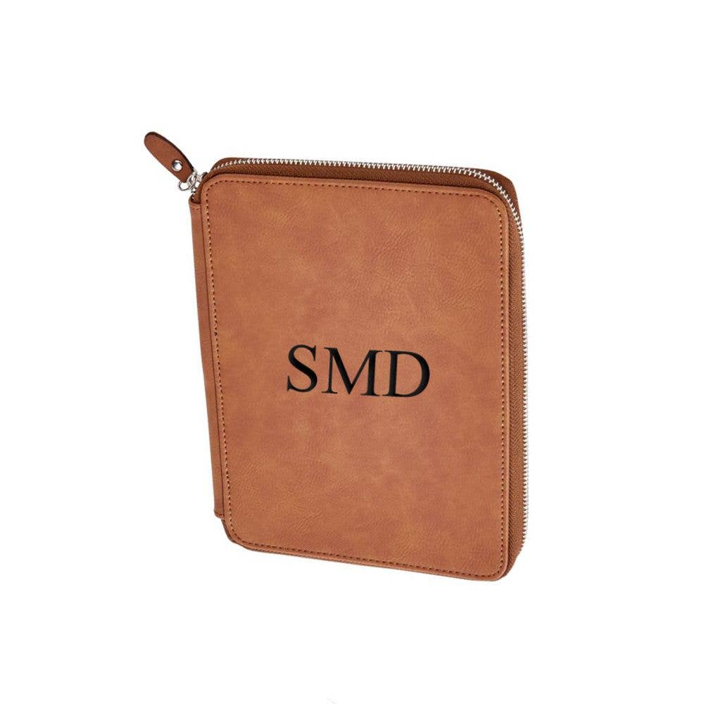 Leatherette Zippered Case Caramel 9" X 6.5"