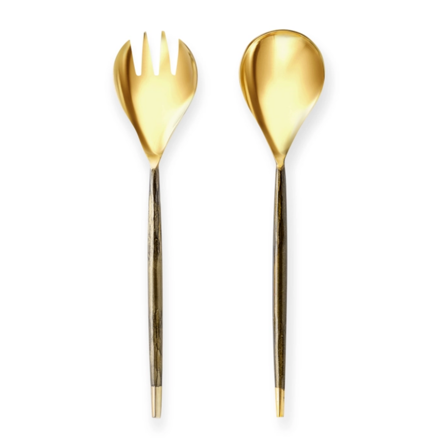 12”L Set Of 2 Salad Servers Gold