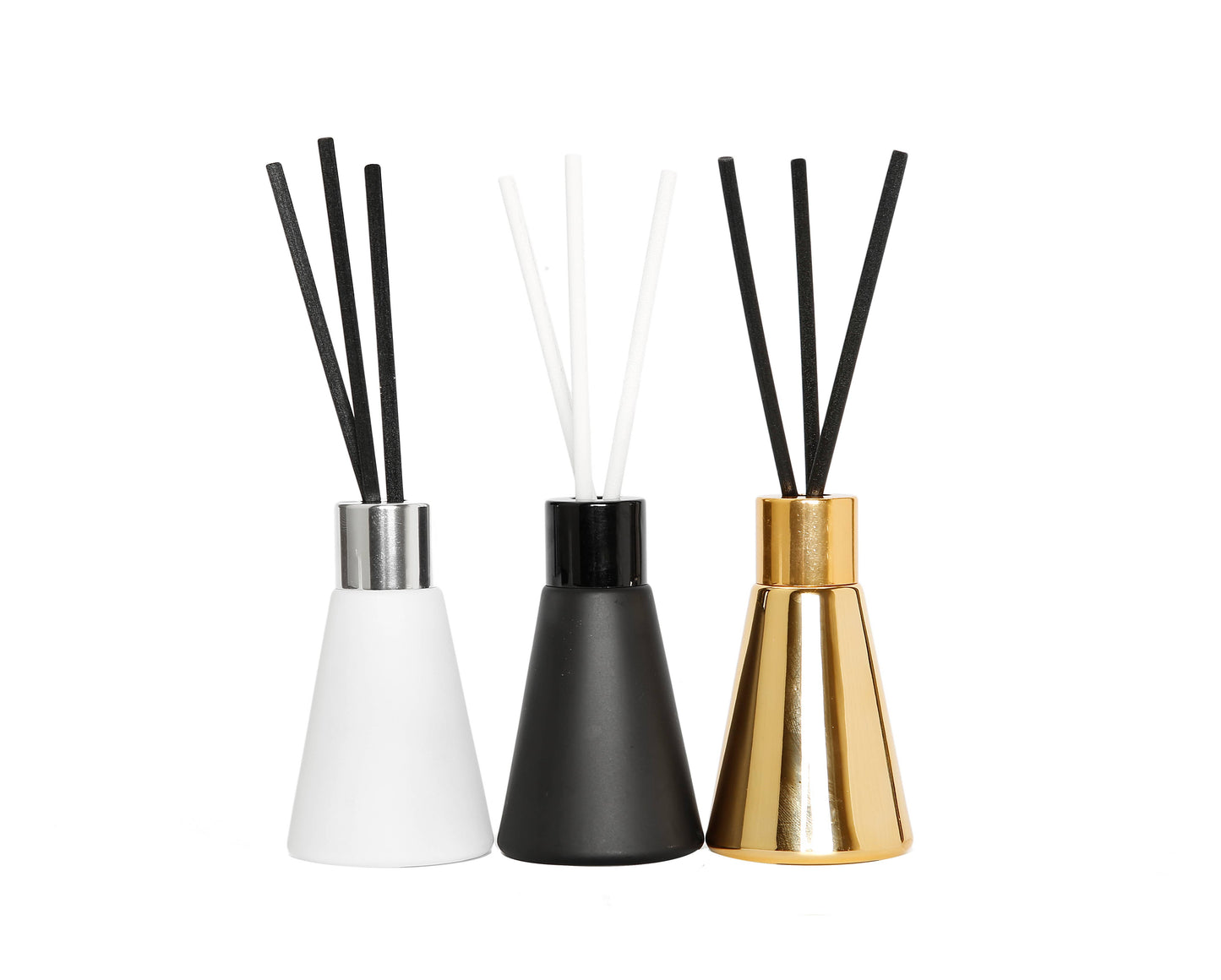 S/3 Diffusers- White/Black/Gold - Assorted Scents