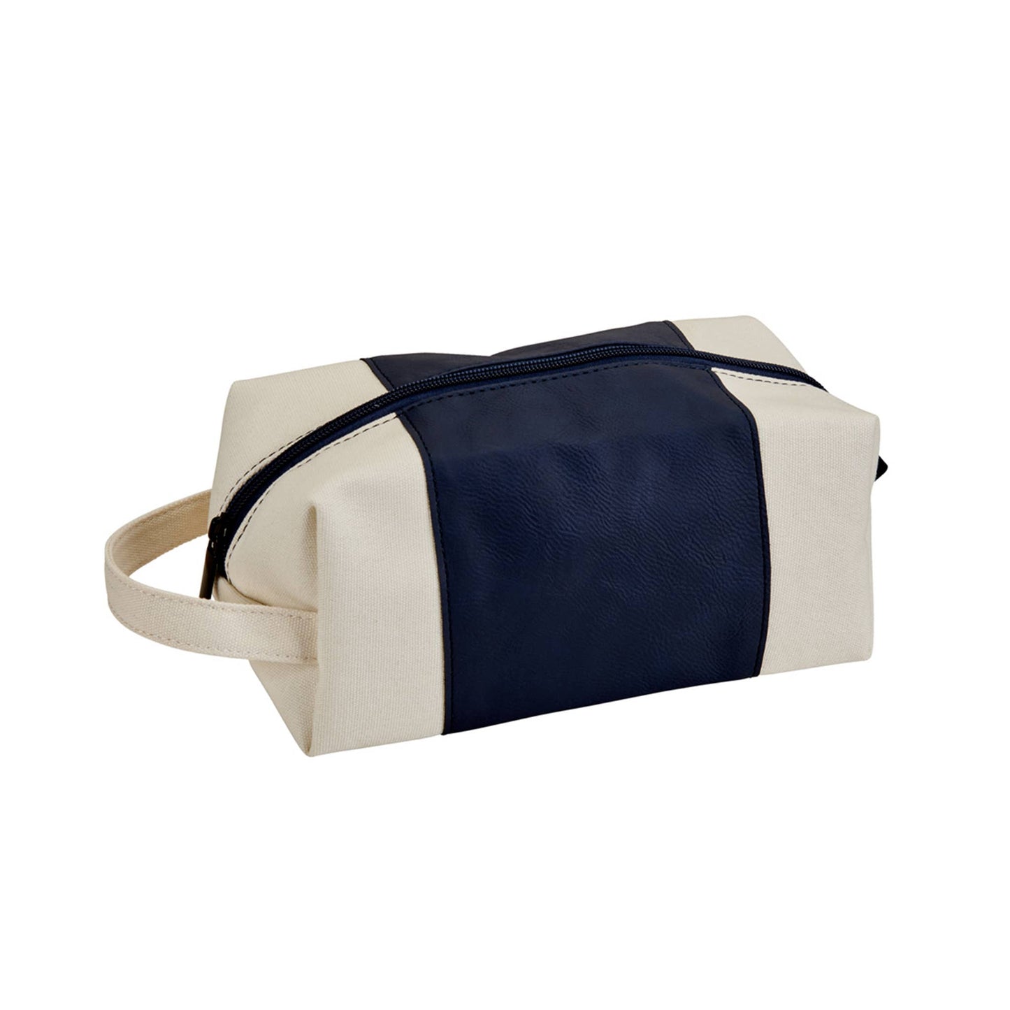 Leatherette/Canvas Navy Travel Kit