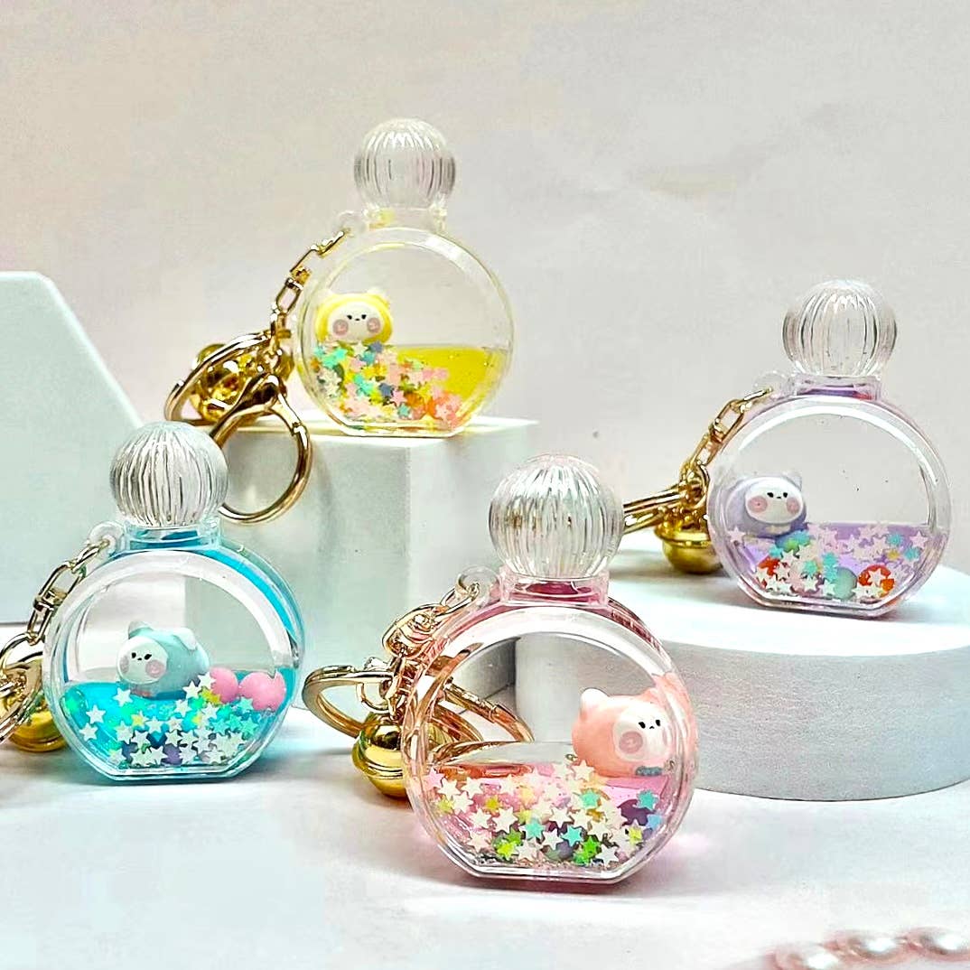 KITTY PERFUME BOTTLE FLOATY KEY CHARM