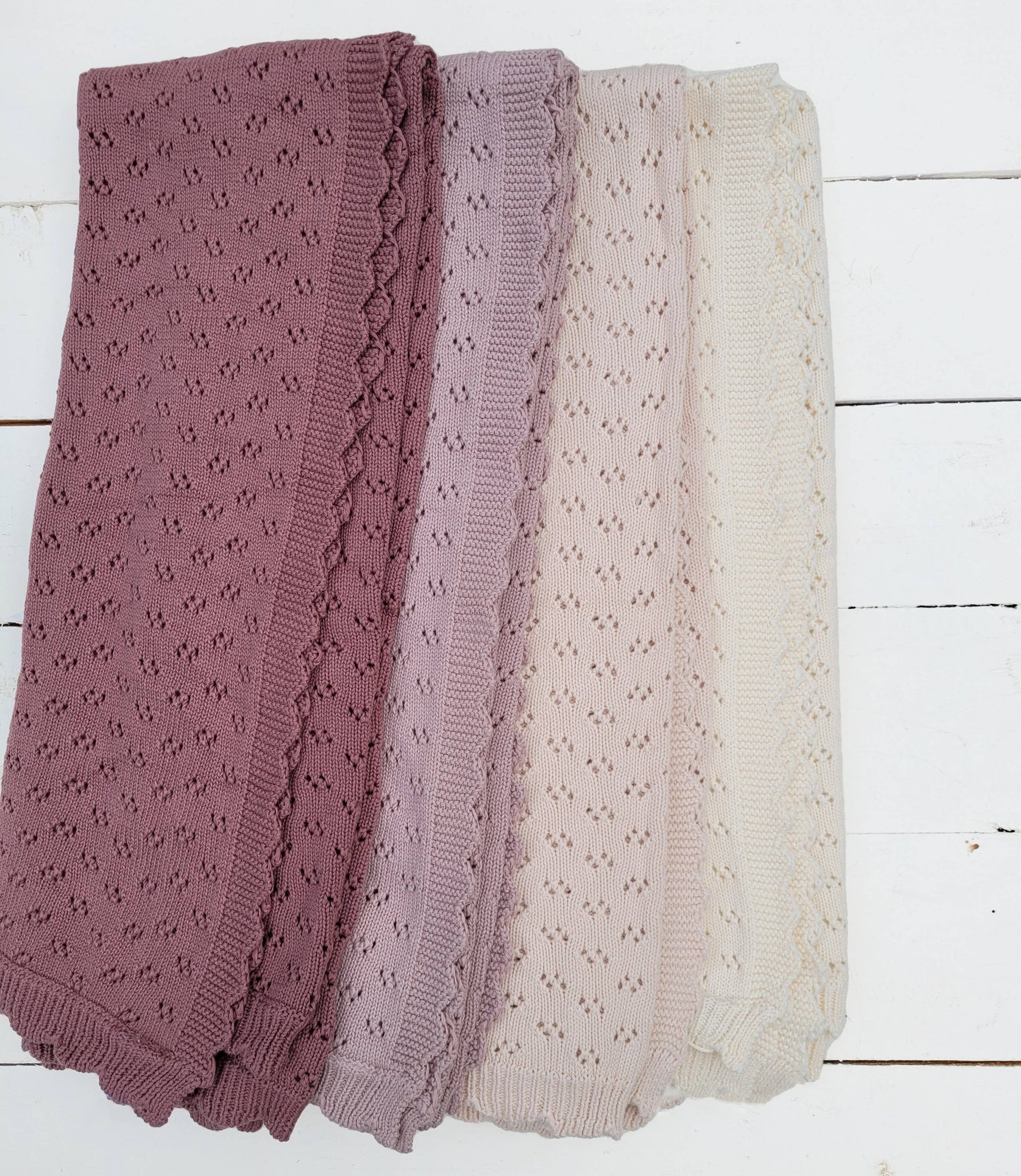 Baby knitted cotton Crib blanket baby lace knit Grace Cover