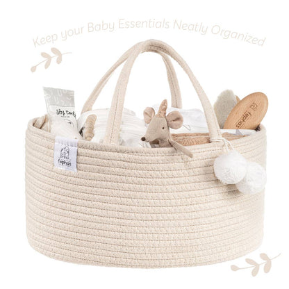 Rope Diaper Caddy/ Beige