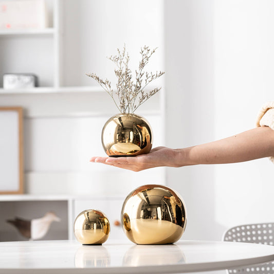 Gold Globe Vase Set of 3