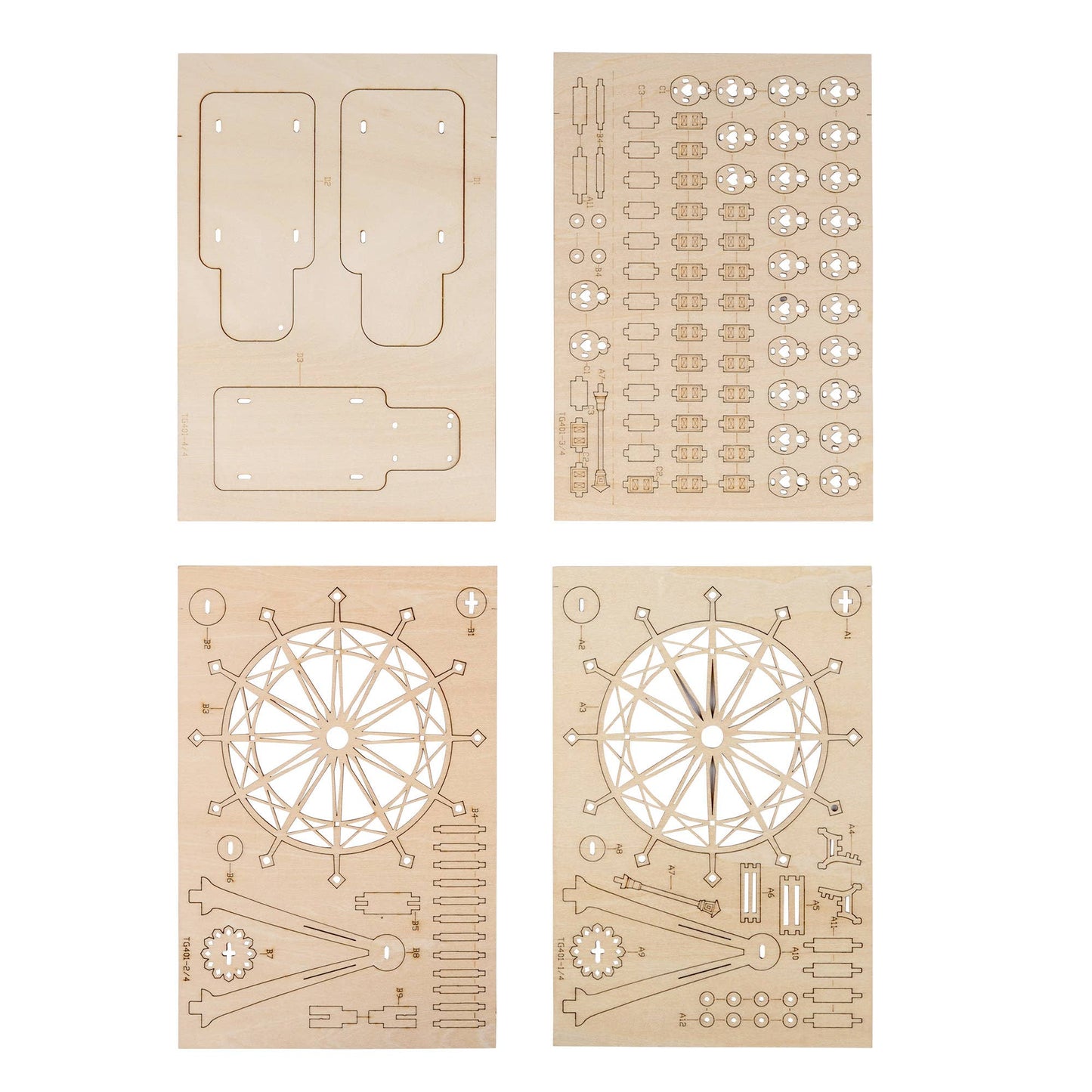 3D Laser Cut Wooden Puzzle: Ferris Wheel