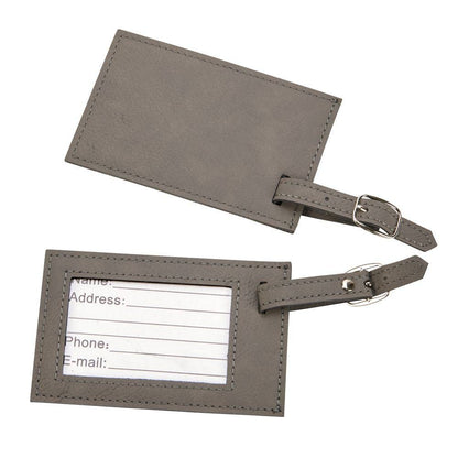 Leatherette Luggage Tag, Grey 2.75" X 4.375"