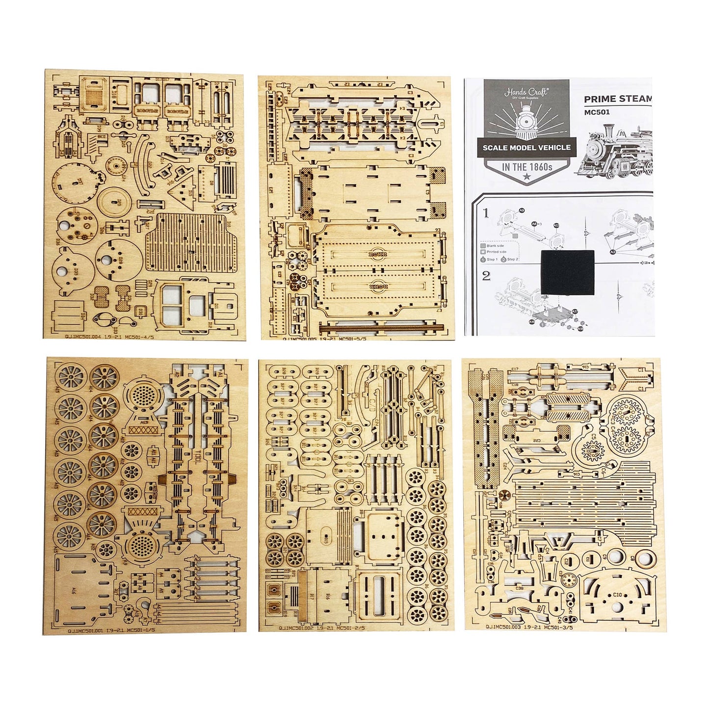 3D Laser Cut Wooden Puzzle: Steam Express