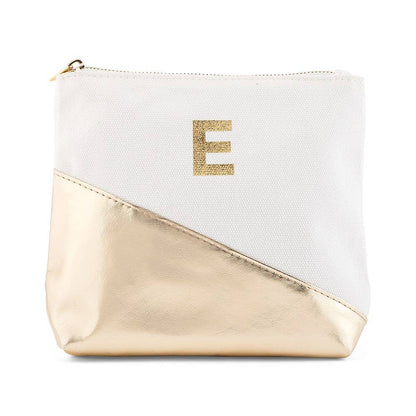 Small Makeup Bag For Women- Metallic Gold Dipped