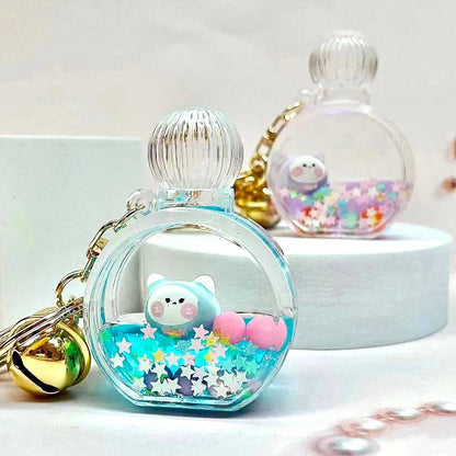 KITTY PERFUME BOTTLE FLOATY KEY CHARM