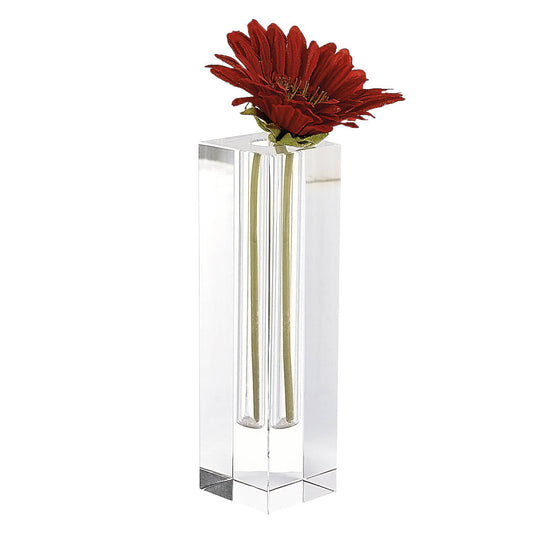 Donovan Handcrafted Square " Optical Crystal 10" Vase