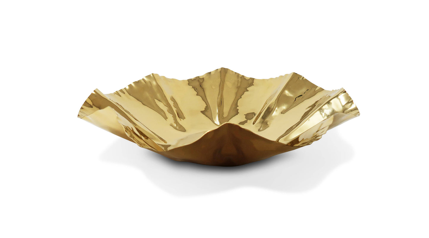 Gold Crushed Platter, 16.5"L