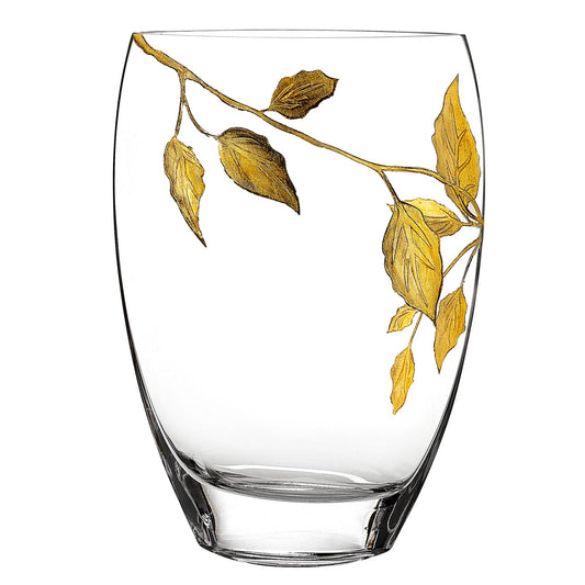 Gold Leaves  12" Vase