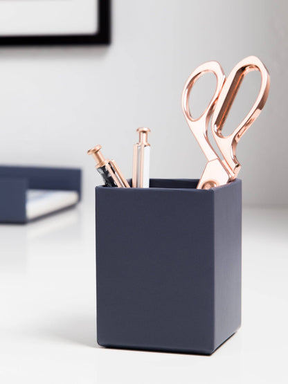 Solid Navy Desk Organizer Set