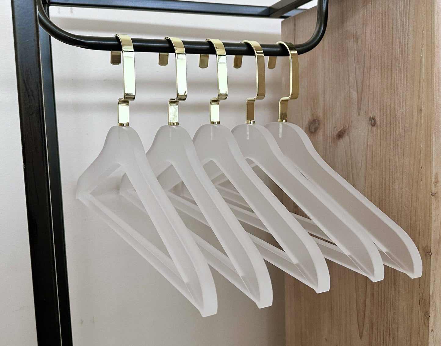 Frosted Acrylic Hangers with Bar - 10 pack