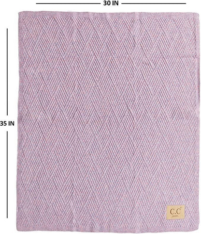 Baby Throw Blanket - Diagonal Basketweave (Lavender)