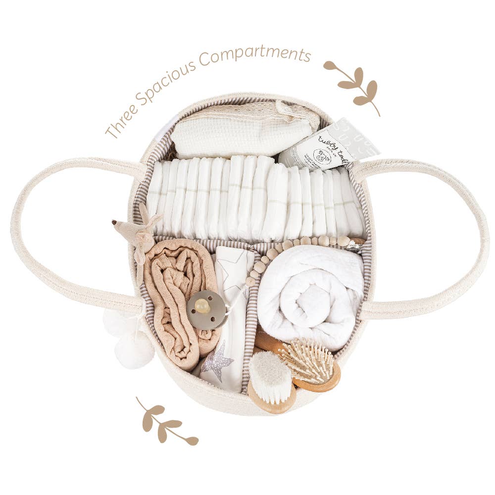 Rope Diaper Caddy/ Beige