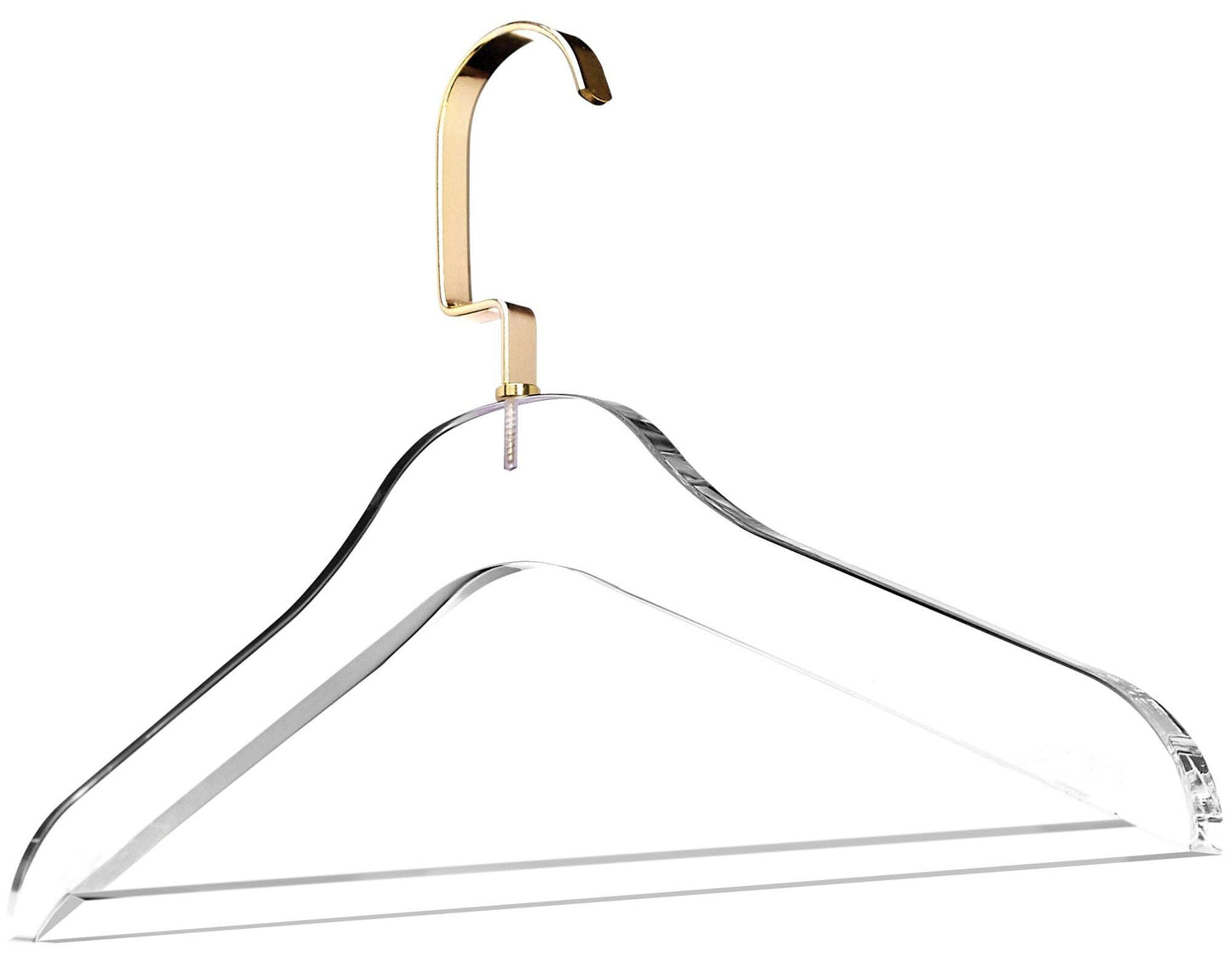 Matte Gold Hook Clothes Acrylic Hangers - 10 pack