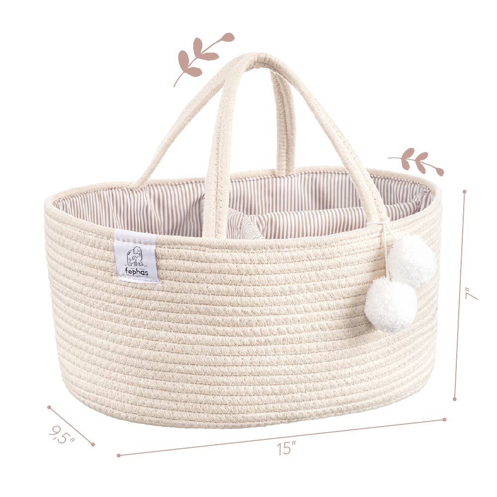 Rope Diaper Caddy/ Beige