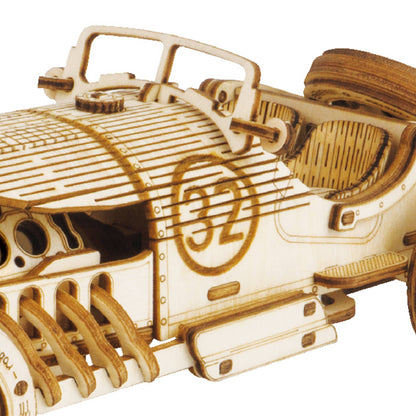 3D Laser Cut Wooden Puzzle: Grand Prix Car