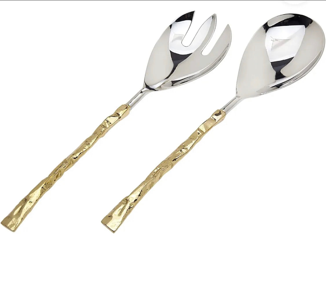 Crushed Handle Salad Servers