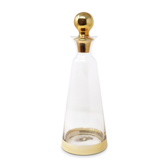 Glass Decanter With Gold Lid