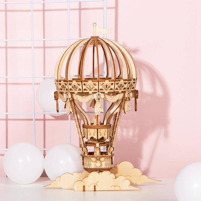 3D Laser Cut Wooden Puzzle: Hot Air Balloon