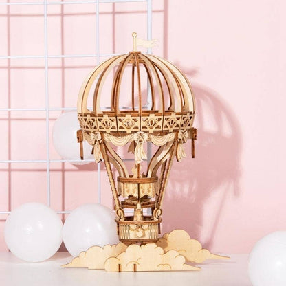 3D Laser Cut Wooden Puzzle: Hot Air Balloon