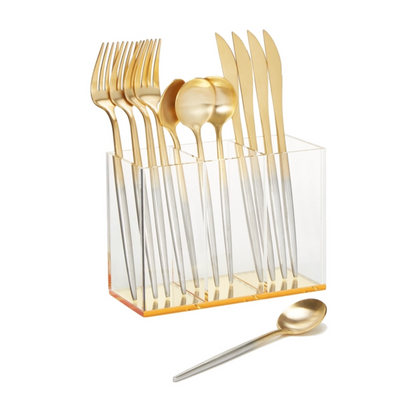 3 Section Acrylic Flatware Caddy