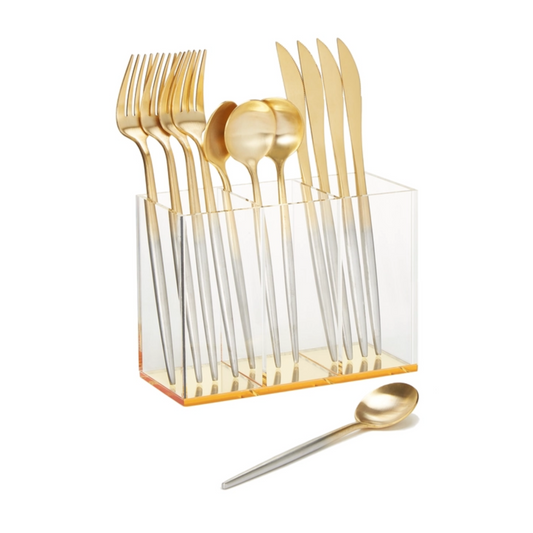 3 Section Acrylic Flatware Caddy