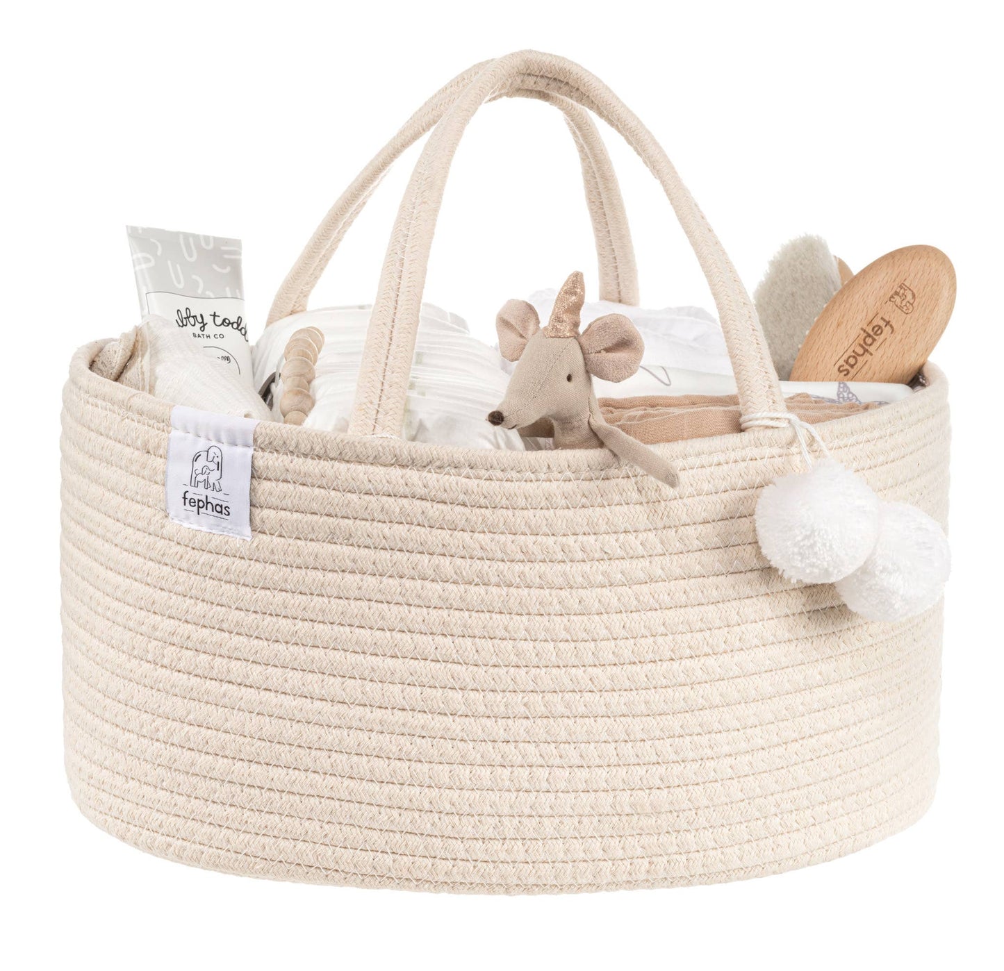 Rope Diaper Caddy/ Beige