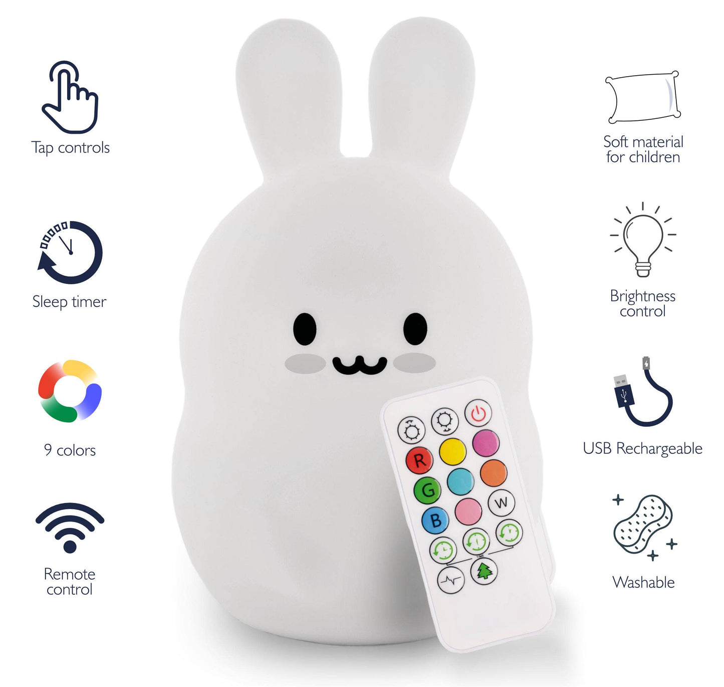 LED Bunny Night Light with Remote