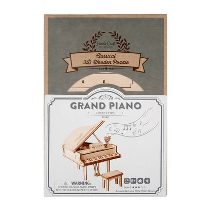 3D Laser Cut Wooden Puzzle: Piano