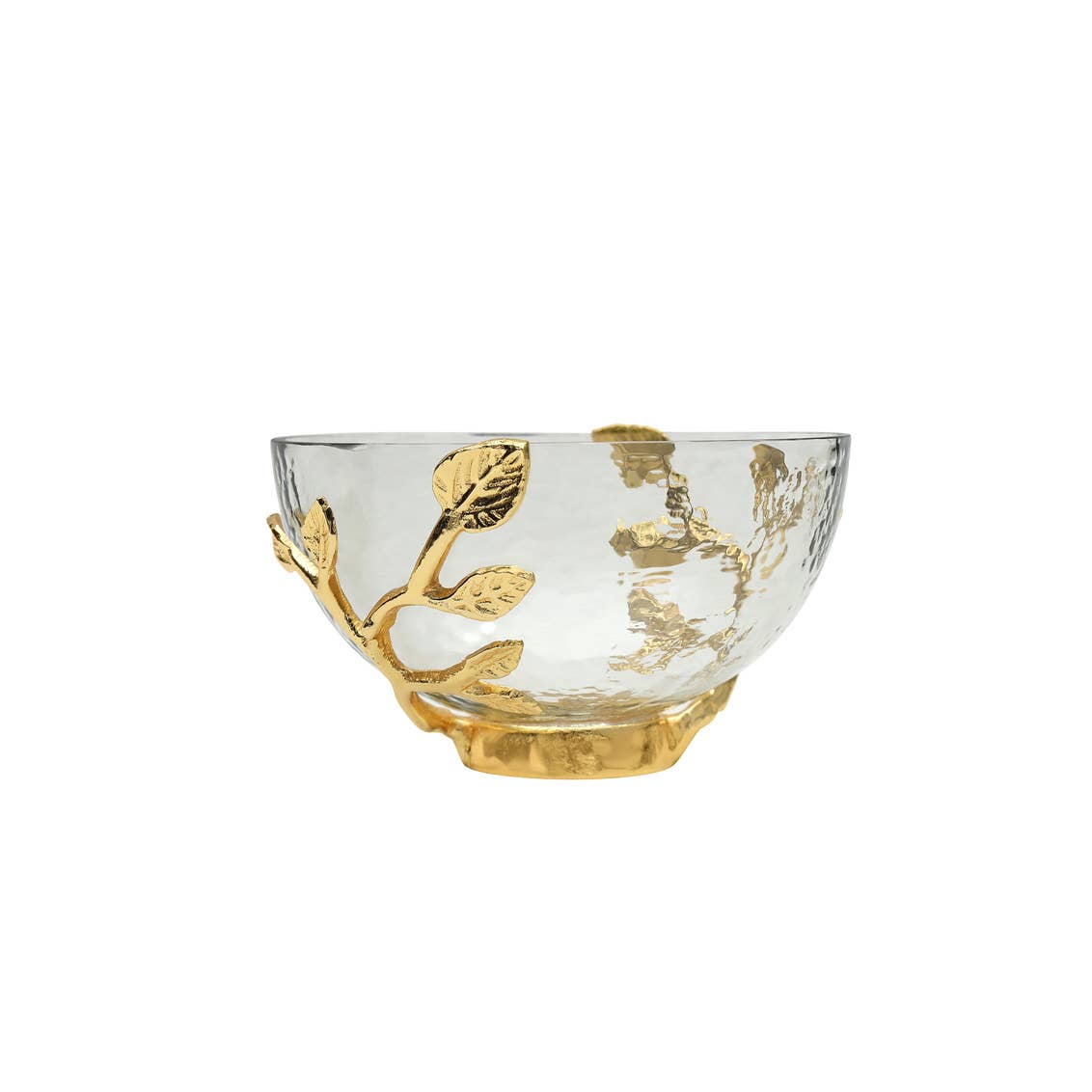 Large Bird Glass Bowl with Metal Base