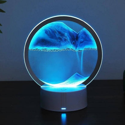 Moving Sand Painting Hourglass Sandscape 3D Led Table Lamp I