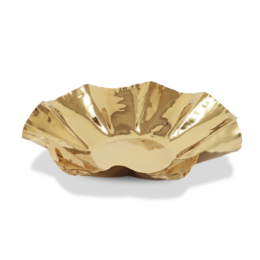 Gold Crushed Platter, 16.5"L