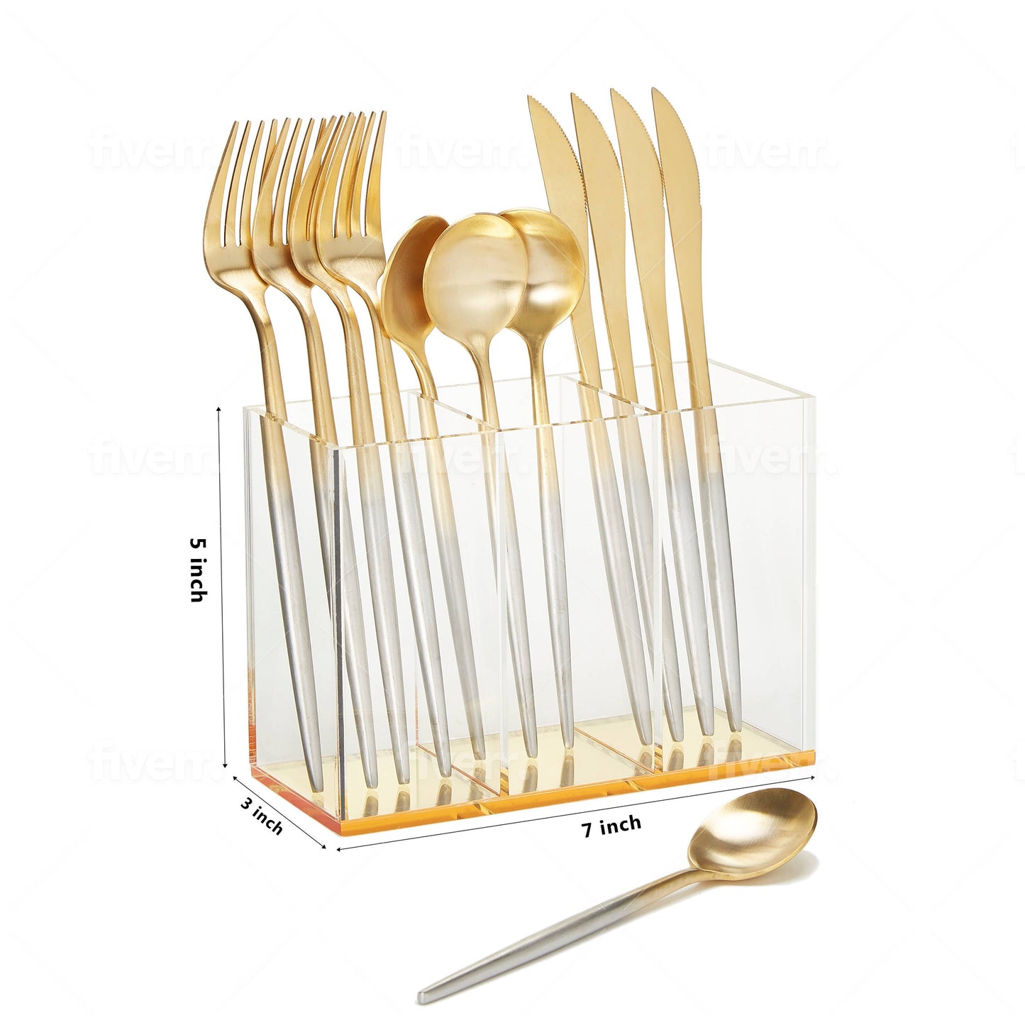 3 Section Acrylic Flatware Caddy