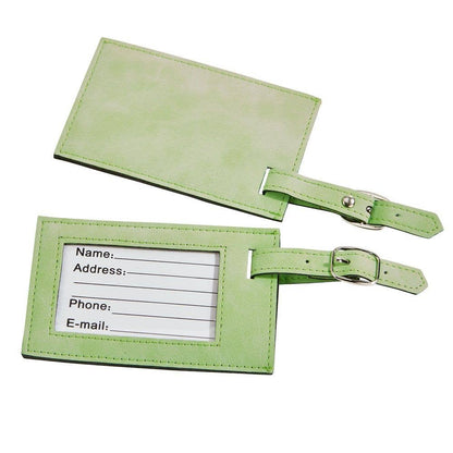 Lime Green Leatherette Luggage Tag, 4.375" X 2.75"