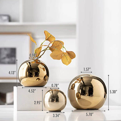 Gold Globe Vase Set of 3