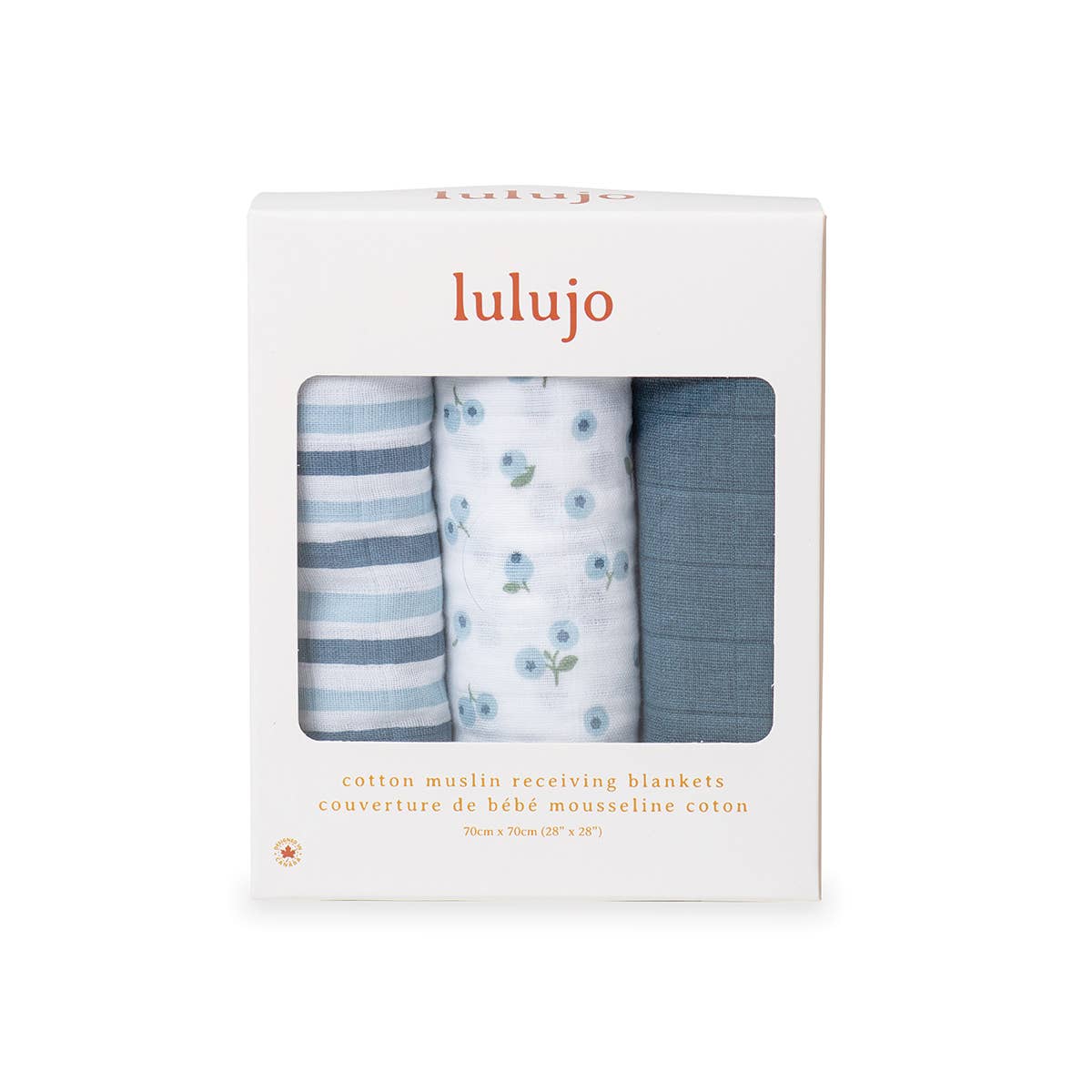 3pk Muslin Receiving Blankets - Blueberries