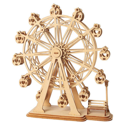 3D Laser Cut Wooden Puzzle: Ferris Wheel