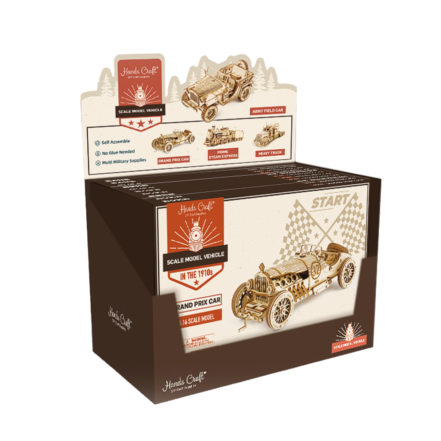 3D Laser Cut Wooden Puzzle: Grand Prix Car