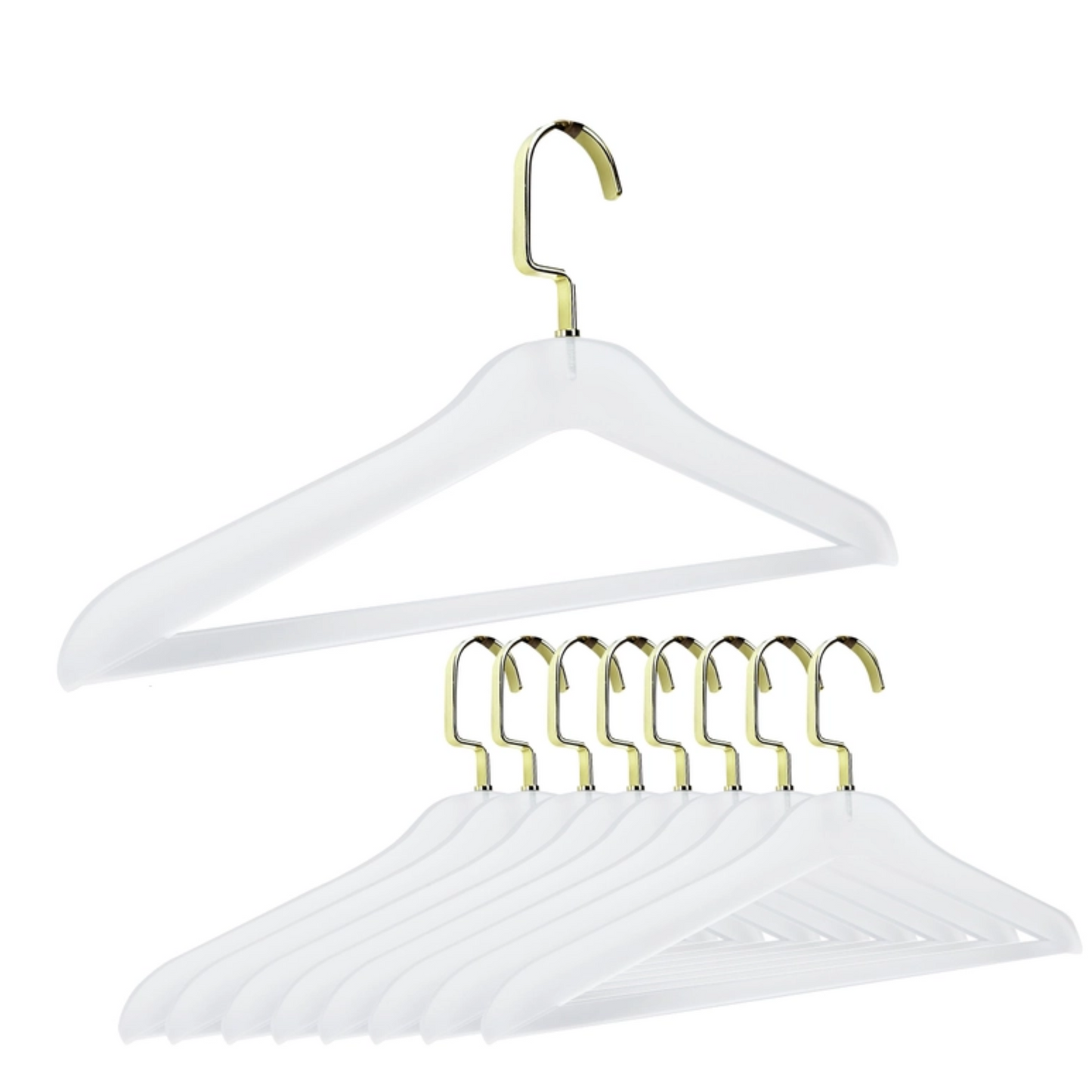 Frosted Acrylic Hangers with Bar - 10 pack