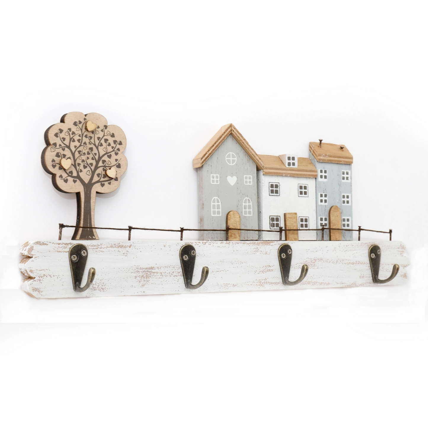 Wooden House with Four Hooks