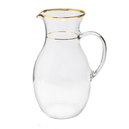 Clear Pitcher with Gold Trim