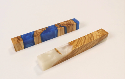 Olive Wood and Resin Mezuzah Case