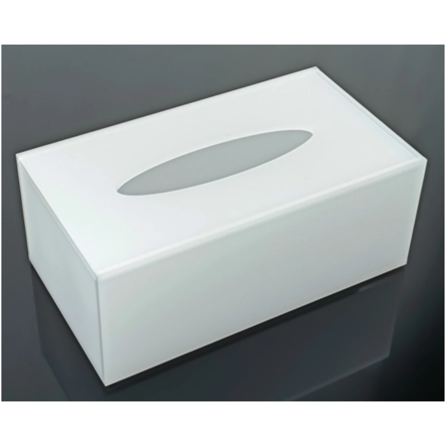 Rectangular White Acrylic Tissue Box